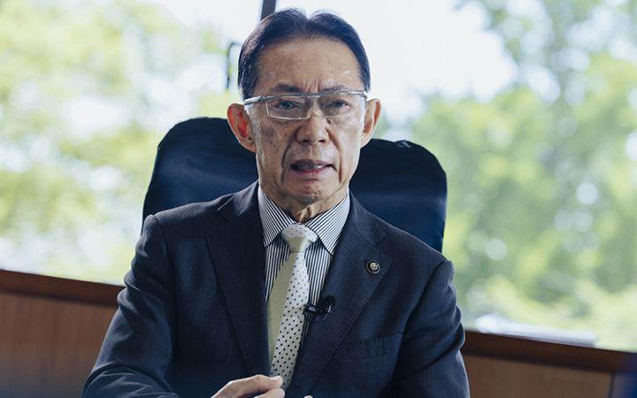 流山市長 井崎義治氏（撮影：榊水麗）